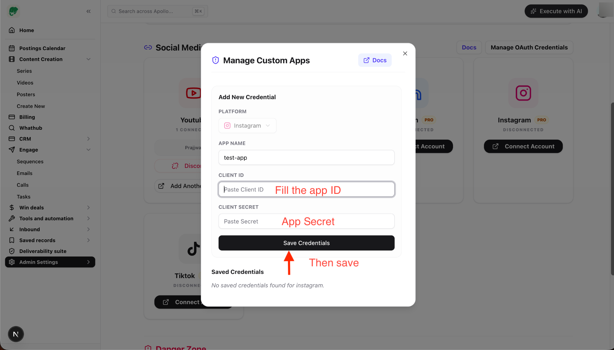 Copy App Secret