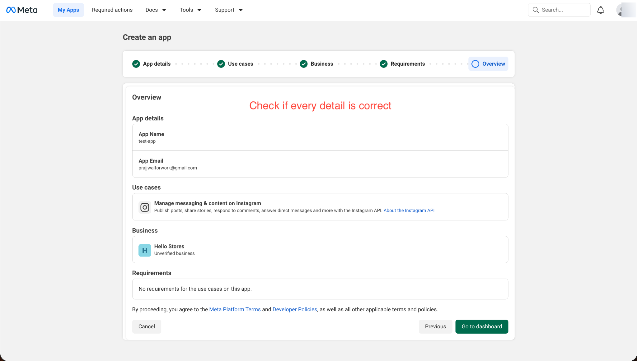 Add App Details and Click Create App